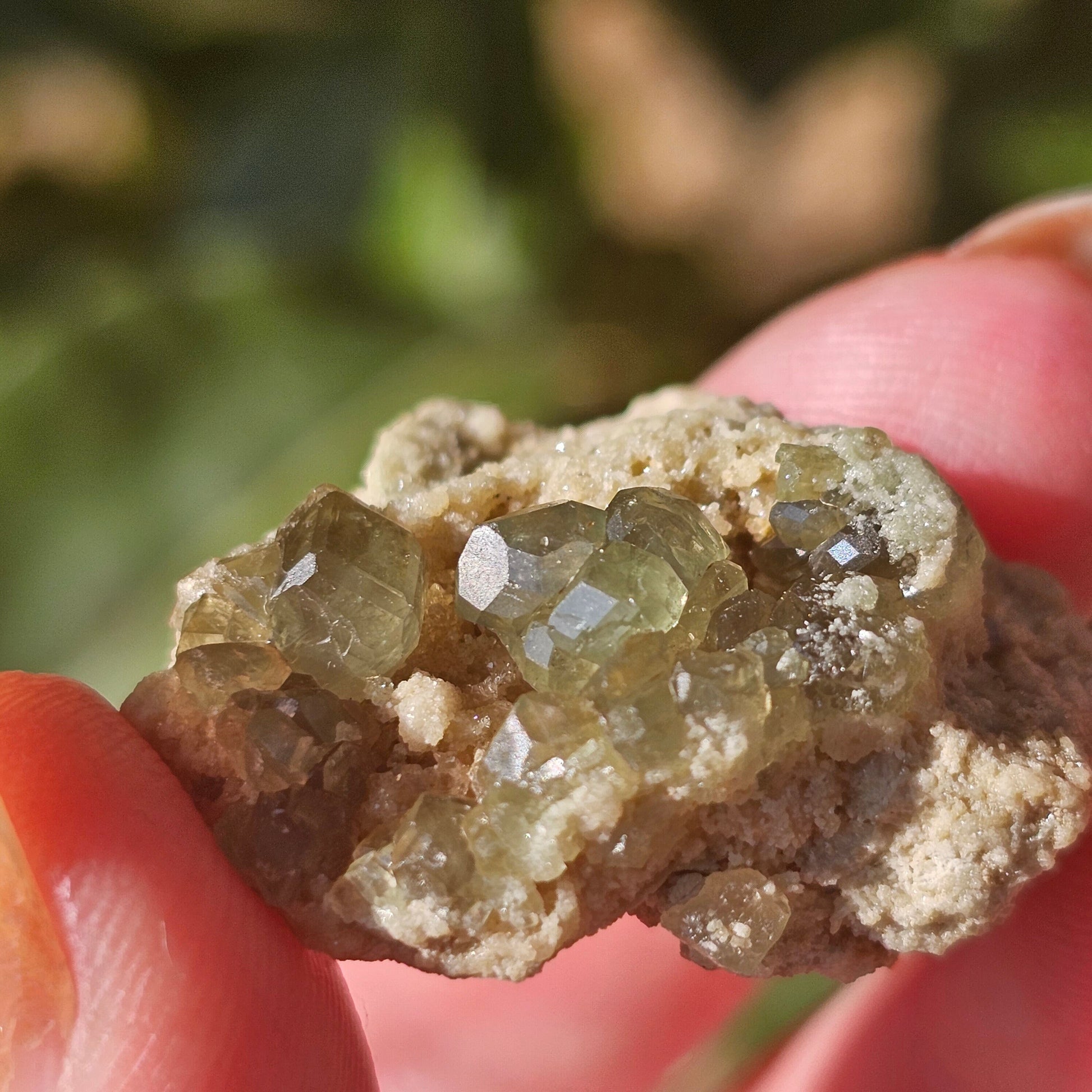 Demantoid Garnets on Matrix (Madagascar Andradite) <100