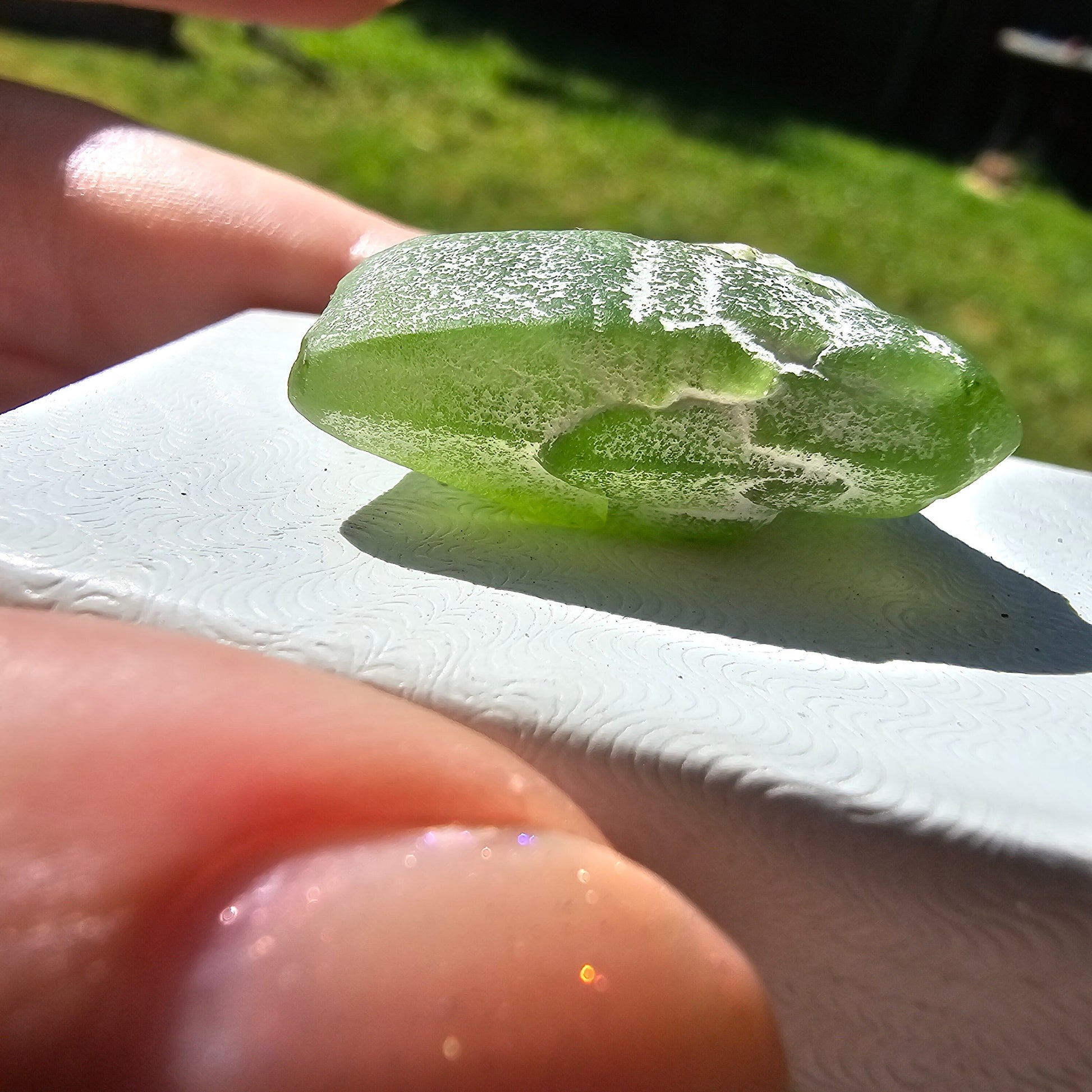 Peridot Crystal Cluster, Rare Raw Green Gemstone, August Birthstone, Gemmy Castle Shaped, Tabby, Tabular, Collector Mineral w White Coating