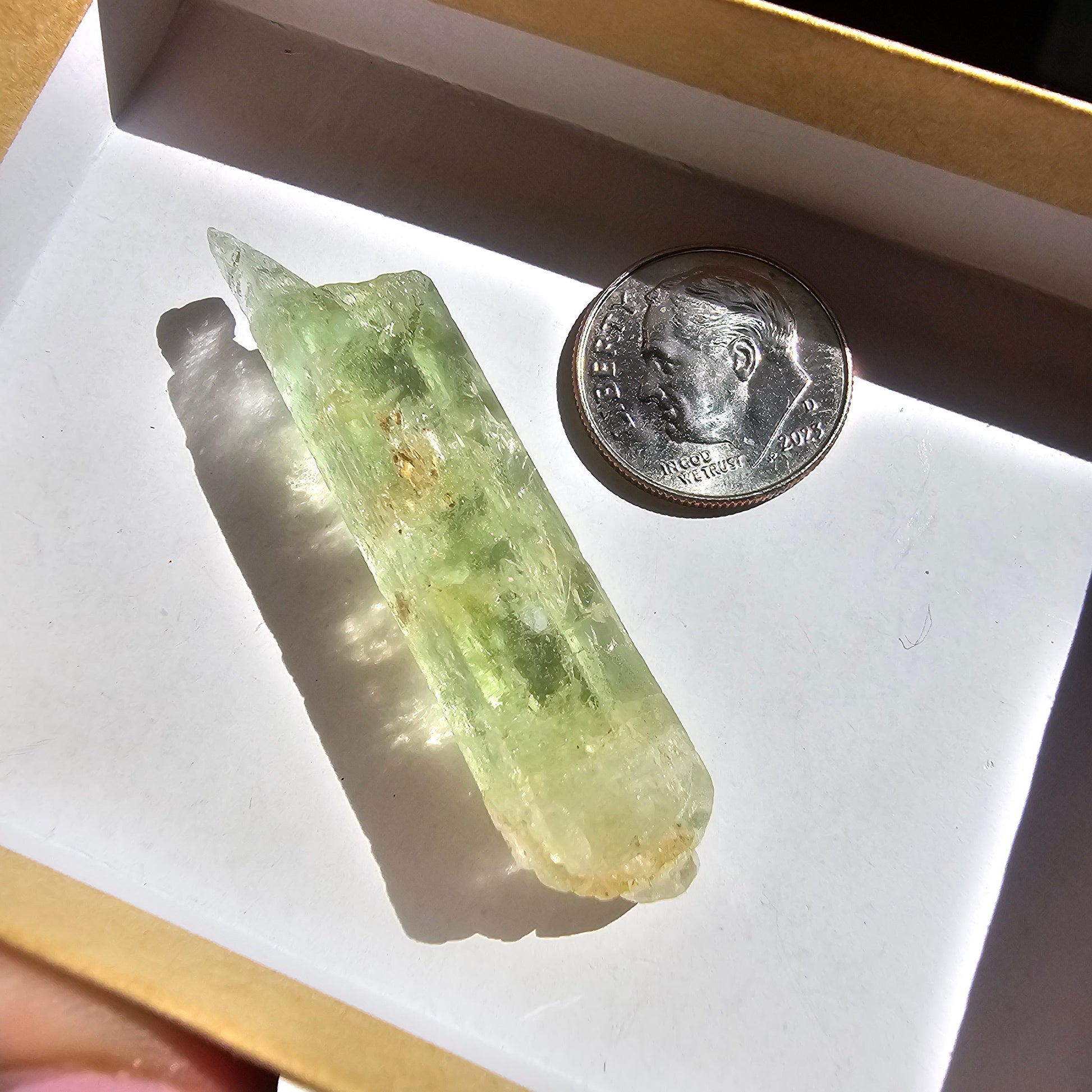 Heliodor Beryl, Etched Rare Raw Crystal Specimen, 8.6g Old Stock Padre Paraiso Material, Collector Mineral Gemstone, Bright Vibrant Stone