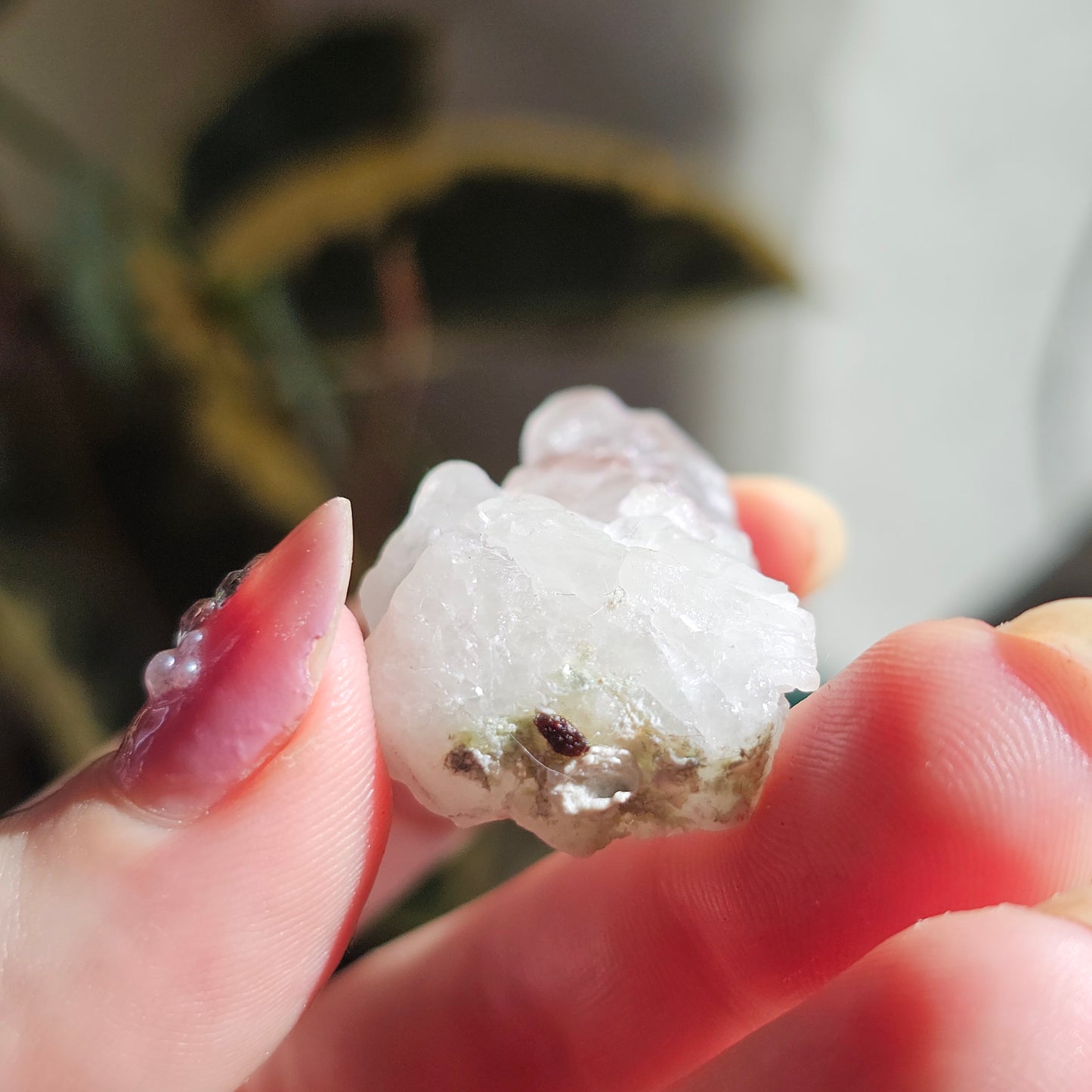 Harlequin Quartz Crystal, Orire, Natural Hematite Phantom Included, 23g 'Disco Fire Quartz', Oyo State Nigeria, Rare Glitter Red Inside