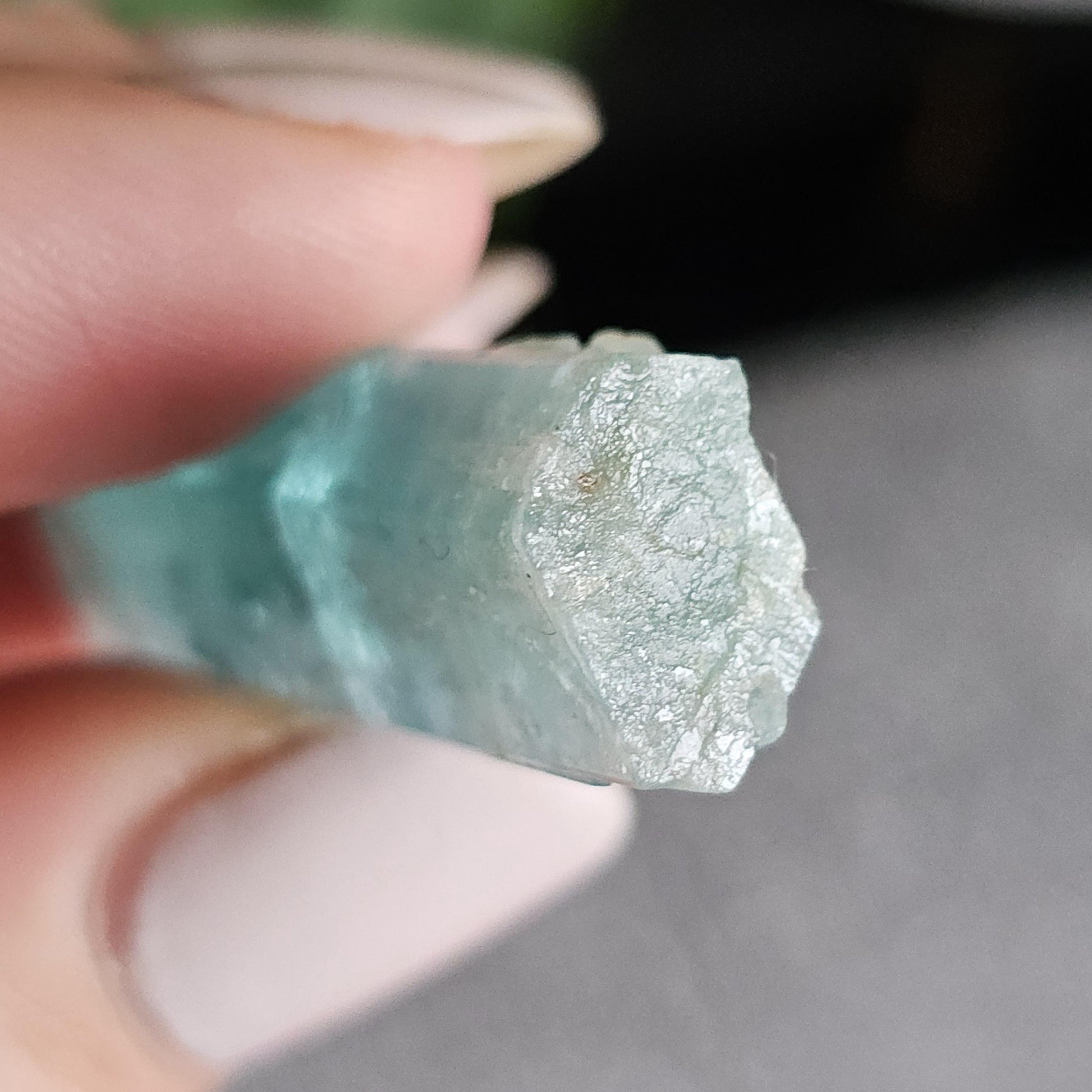 Glowy Teal Beryl, 48ct Neon Blue Green, Double Terminated, from Oyo State Nigeria