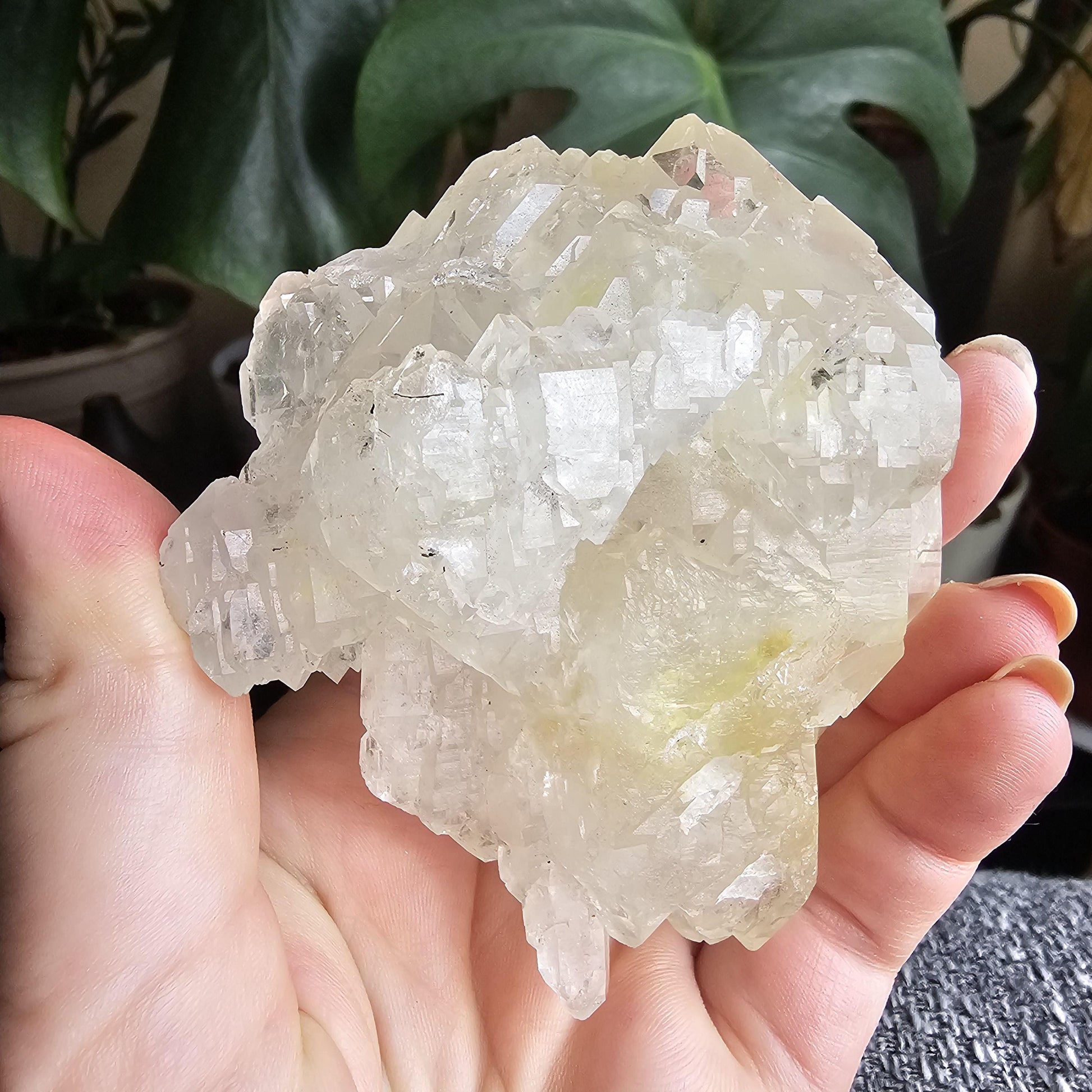 Elestial Quartz w Bright Yellow Hematite or Rutile Inclusions