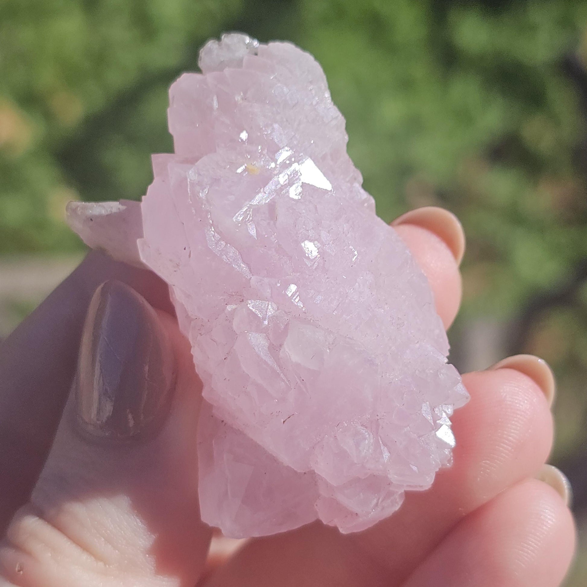 Crystallized Rose Quartz Specimen, Rare Terminated Raw Pink Crystal, Elestial Quartz from Piaui Brazil, 5 x 3 x 2 cm, Collector Stone