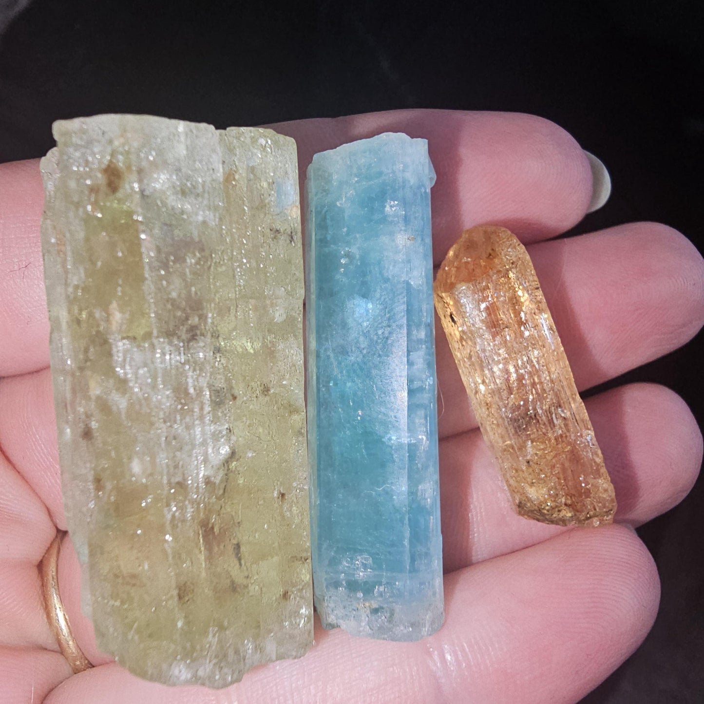 Glowy Teal Beryl, 48ct Neon Blue Green, Double Terminated, from Oyo State Nigeria