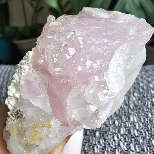 Rose Quartz and Elestial Clear Quartz, Quartz Crystal Combo, Very Rare Crystallized Specimen, High Quality, Record Keeper Terminations