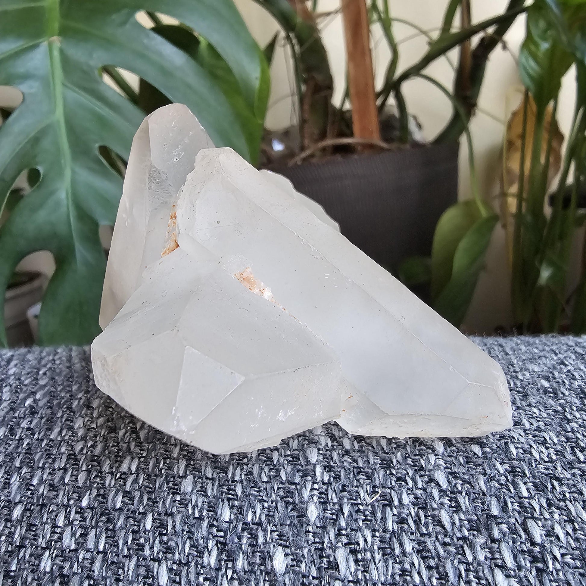 Triplet Lemurian Quartz Crystal Cluster ~ 3 Double Terminated Points in 1!