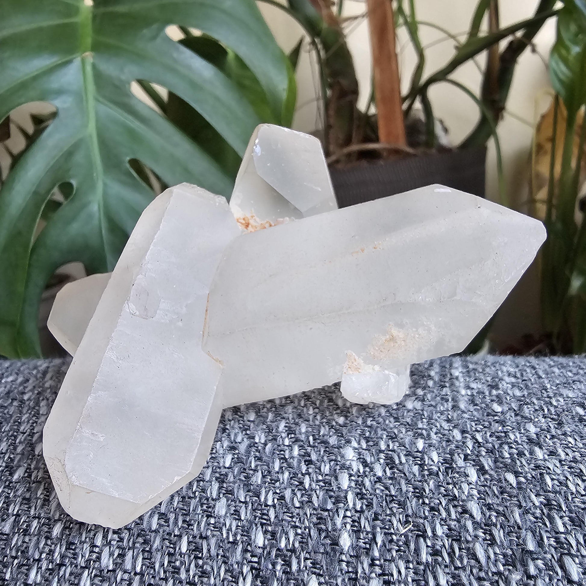 Triplet Lemurian Quartz Crystal Cluster ~ 3 Double Terminated Points in 1!