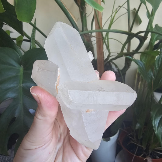 Triplet Lemurian Quartz Crystal Cluster ~ 3 Double Terminated Points in 1!