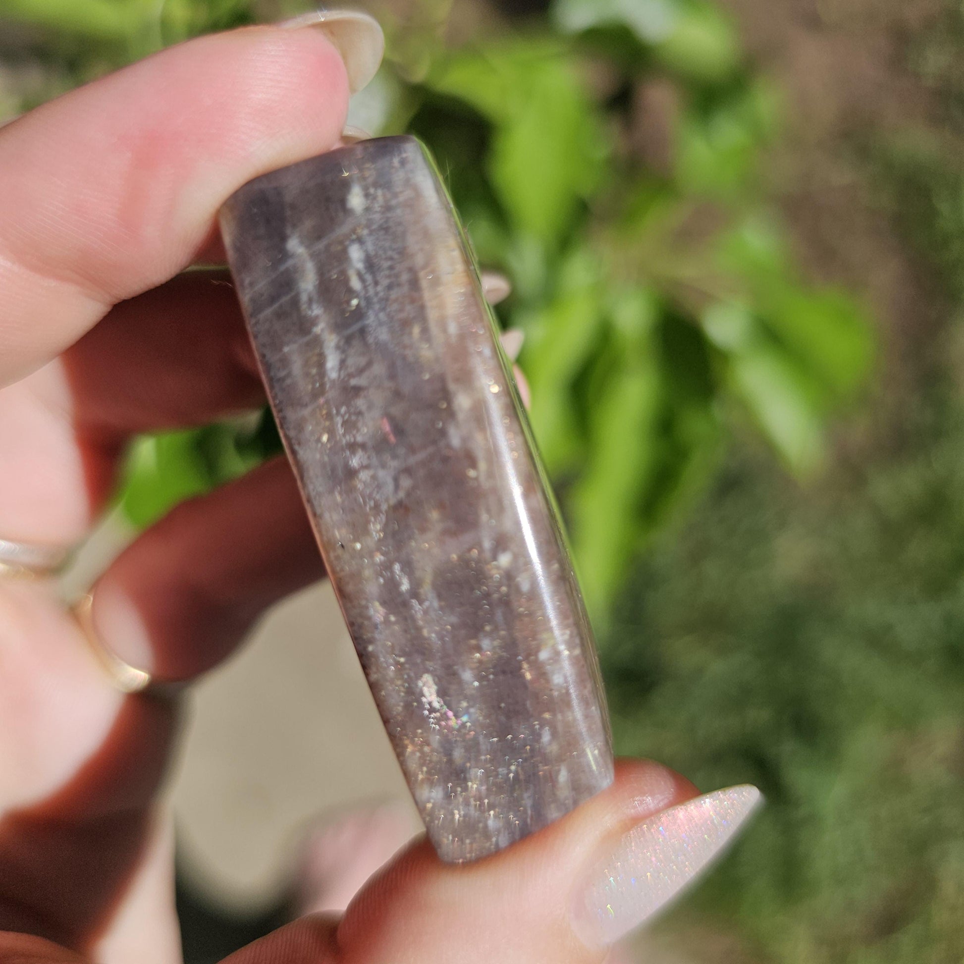 Rainbow Lattice Sunstone Freeform Polished Stone from Tanzania
