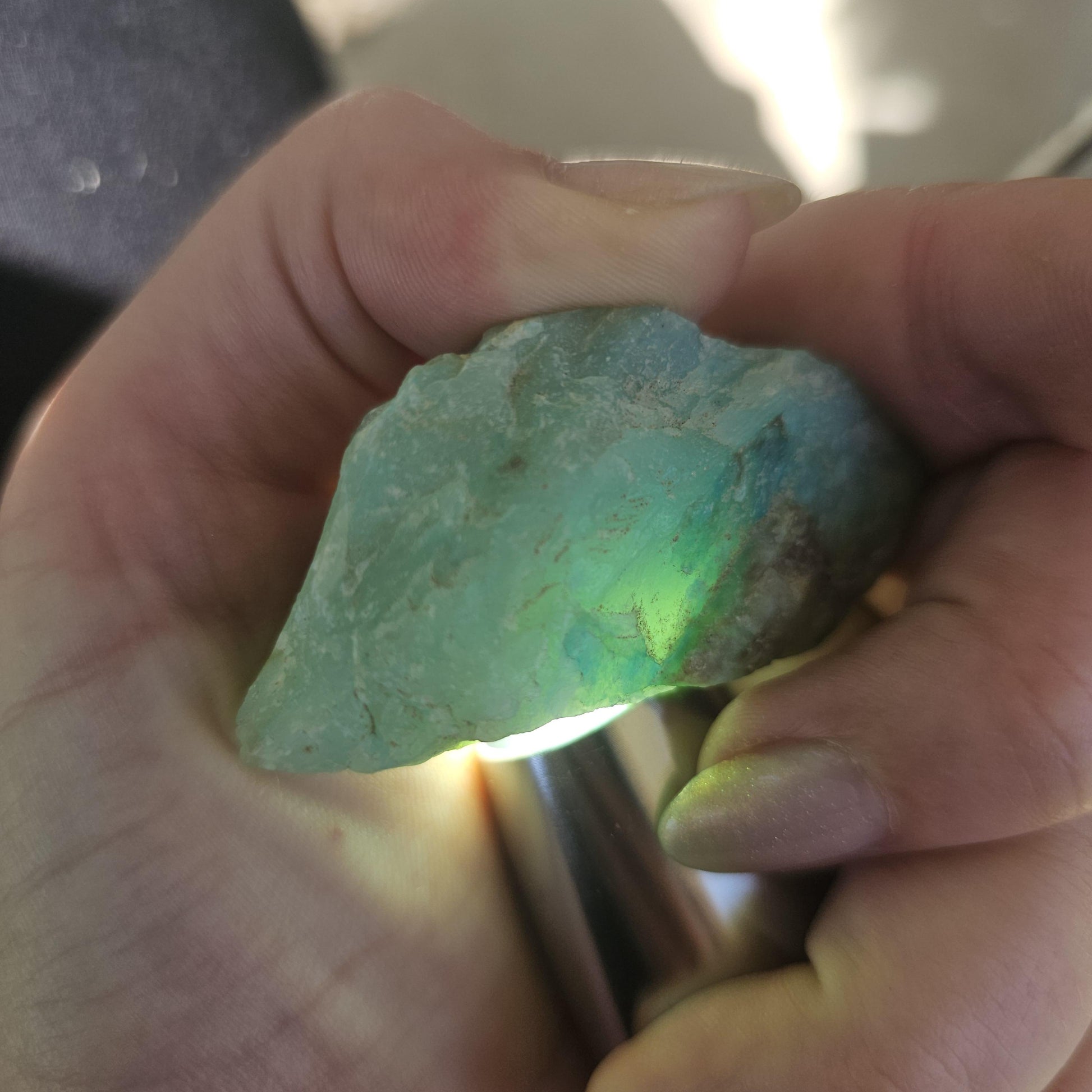 Raw Blue Opal from Peru, Rare Chunk of Translucent High Grade Lapidary Rough for Cutting, Polishing, Collection etc