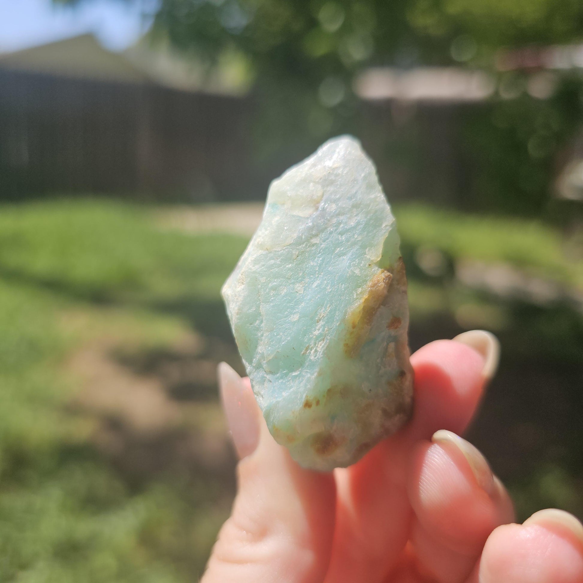 Raw Blue Opal from Peru, Rare Chunk of Translucent High Grade Lapidary Rough <100