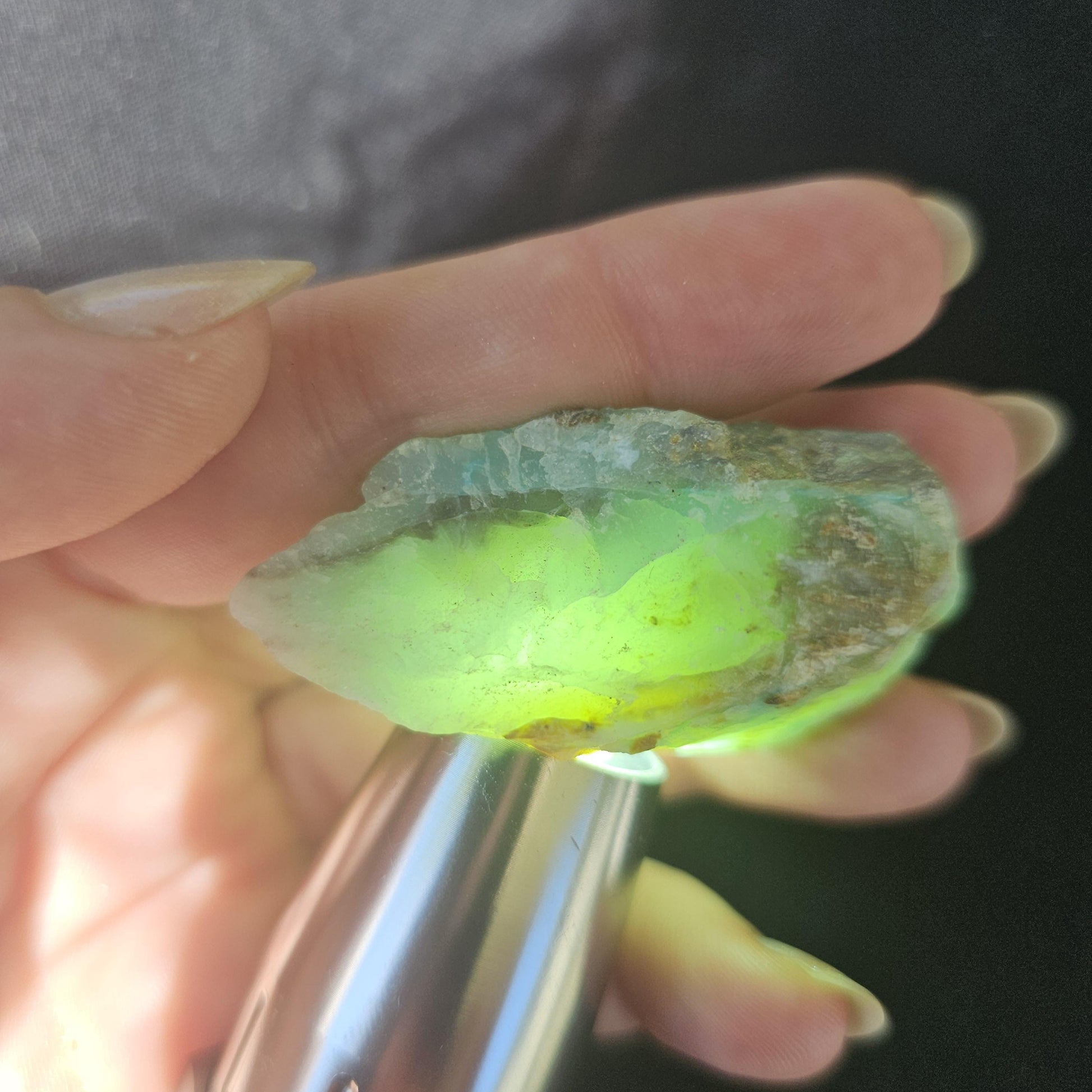 Raw Blue Opal from Peru, Rare Chunk of Translucent High Grade Lapidary Rough <100