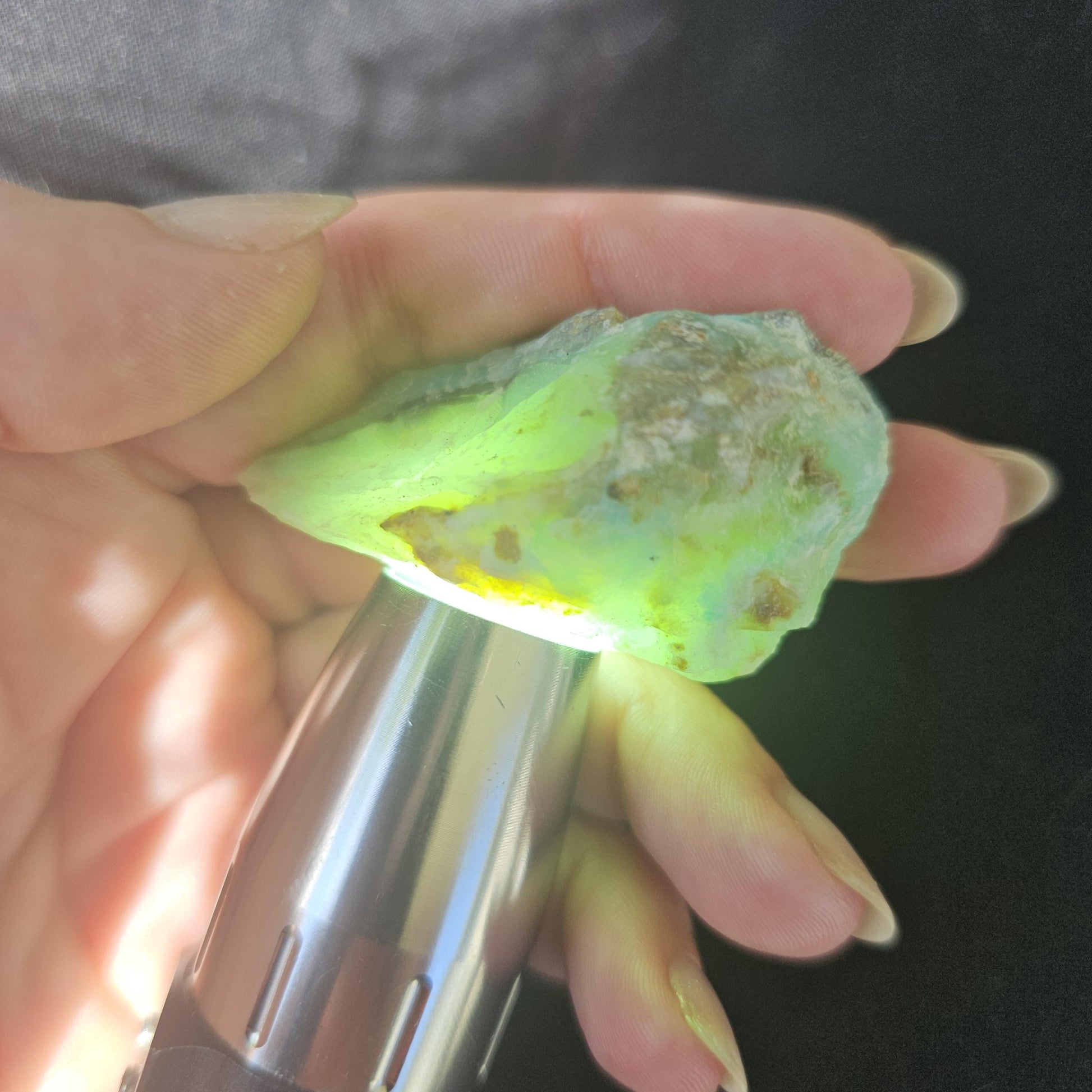 Raw Blue Opal from Peru, Rare Chunk of Translucent High Grade Lapidary Rough <100