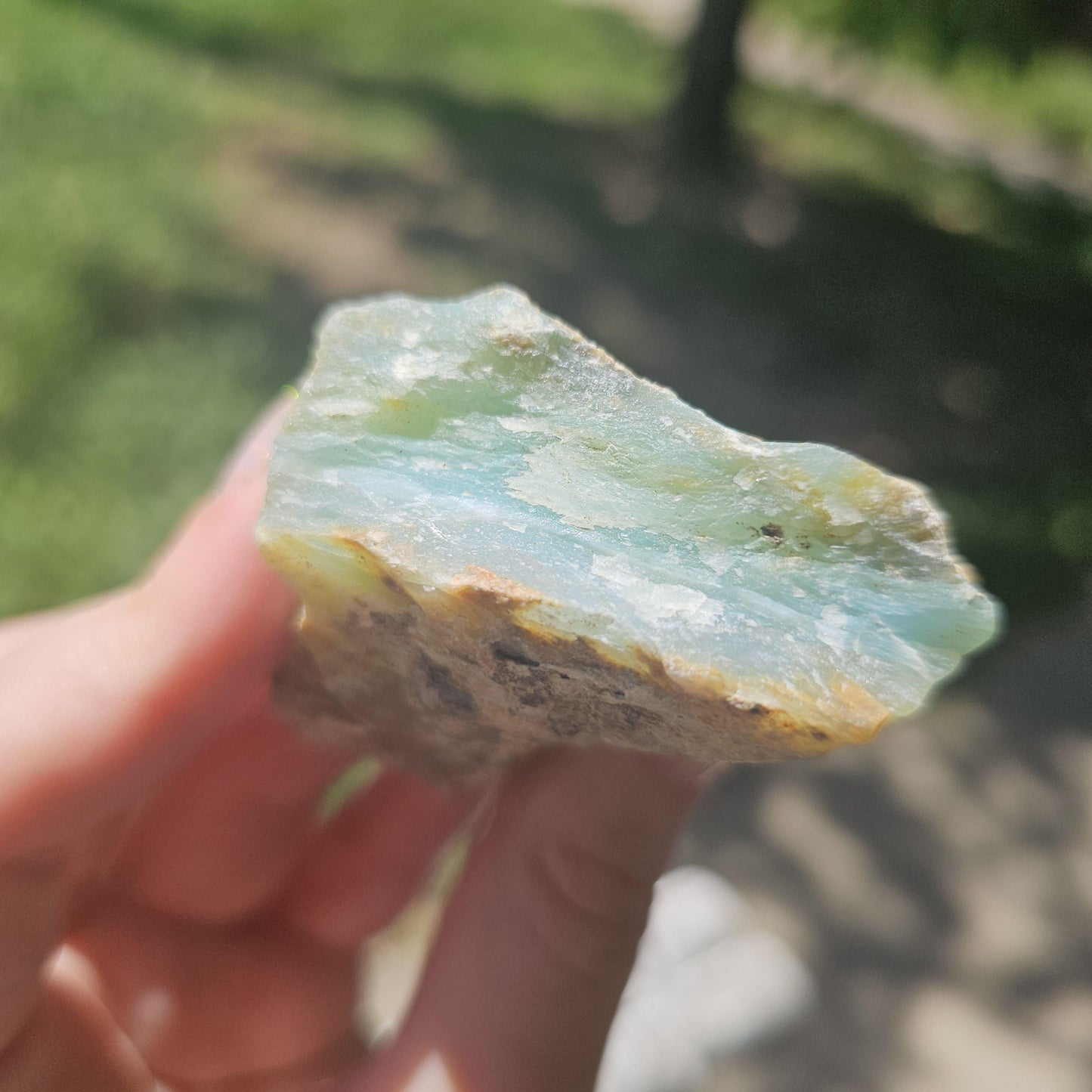 Raw Blue Opal from Peru, Rare Chunk of Translucent High Grade Lapidary Rough <100