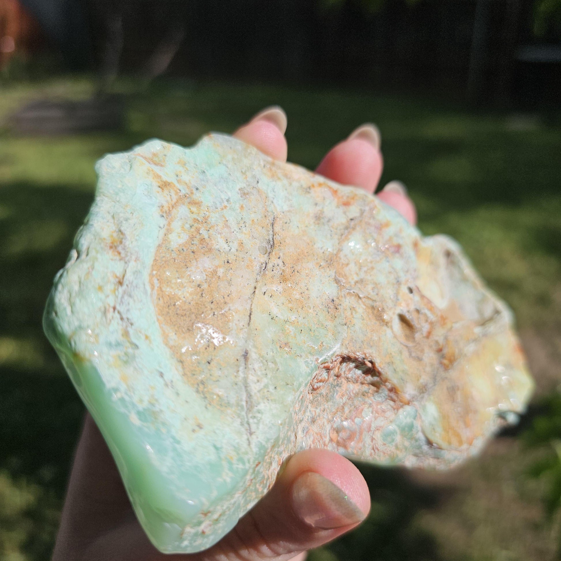 New Find Light Teal Crysoprase, Rare Chalcedony from Tanzania