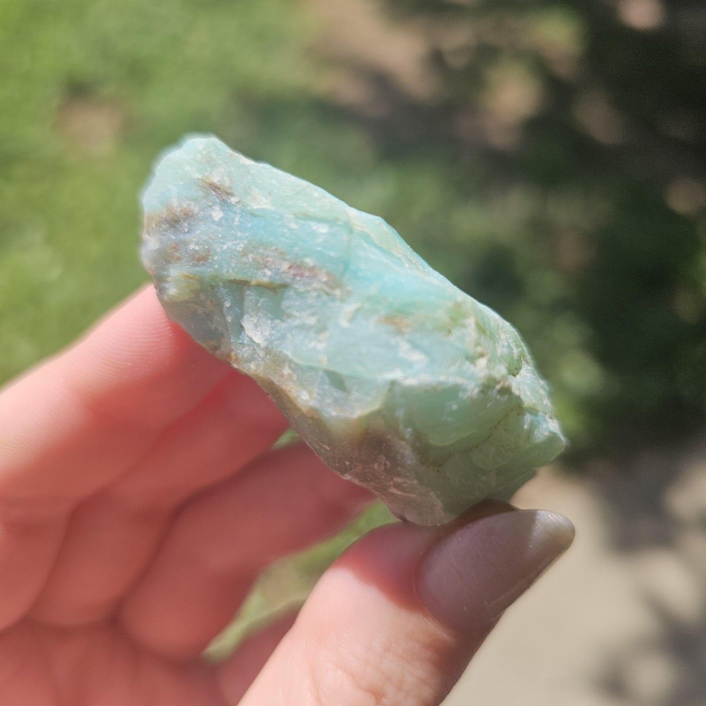 Raw Blue Opal from Peru, Rare Chunk of Translucent High Grade Lapidary Rough for Cutting, Polishing, Collection etc