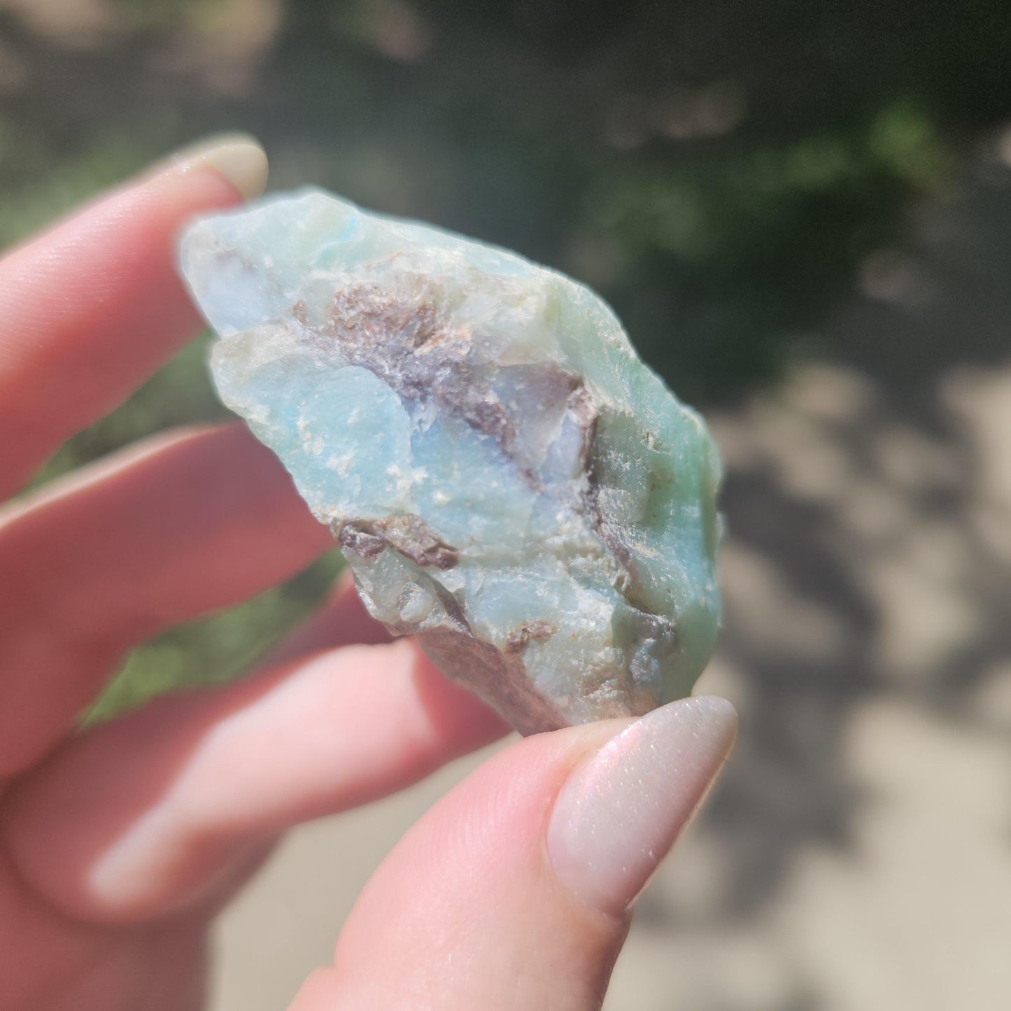 Raw Blue Opal from Peru, Rare Chunk of Translucent High Grade Lapidary Rough <100