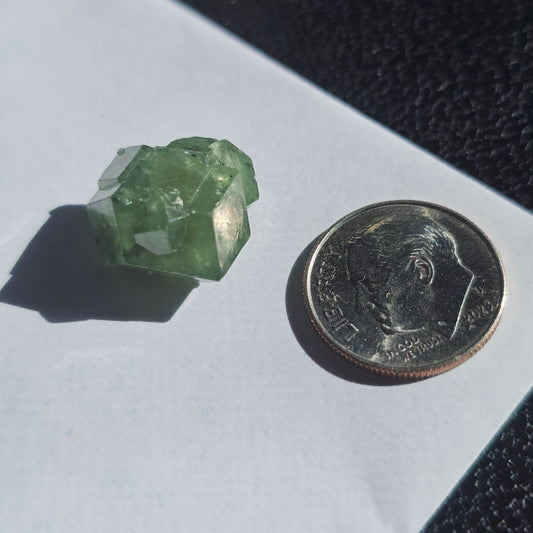 Demantoid Garnet Floater Crystal, 21.8ct Large Old Stock