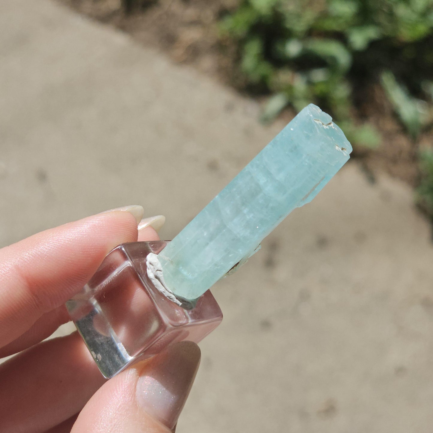 DT Vanadium Beryl 10.2g Crystal Specimen w Quartz Sidecar