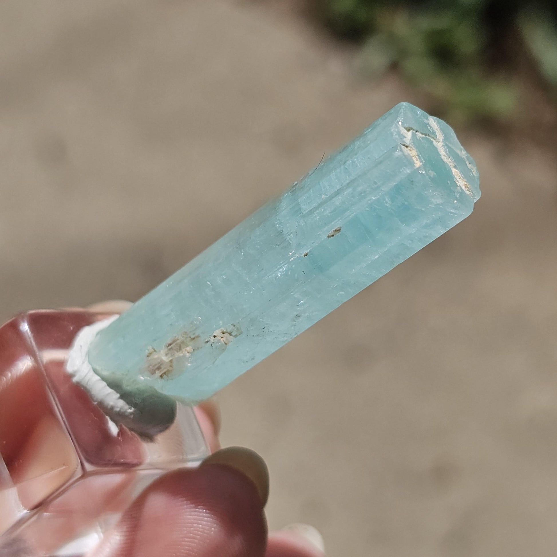 DT Vanadium Beryl 10.2g Crystal Specimen w Quartz Sidecar