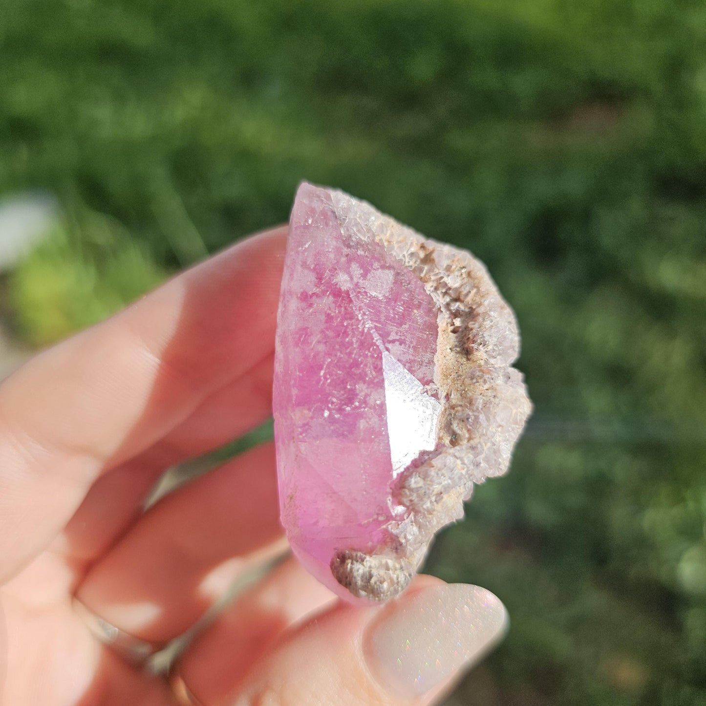 Cobaltoan Calcite Crystal Specimen, Double Terminated Hot Pink Rough Collector Specimen, Museum Grade