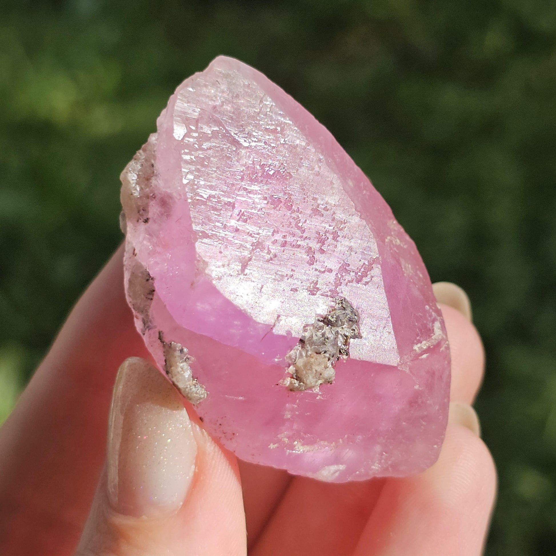 Cobaltoan Calcite Crystal Specimen, Double Terminated Hot Pink Rough Collector Specimen, Museum Grade