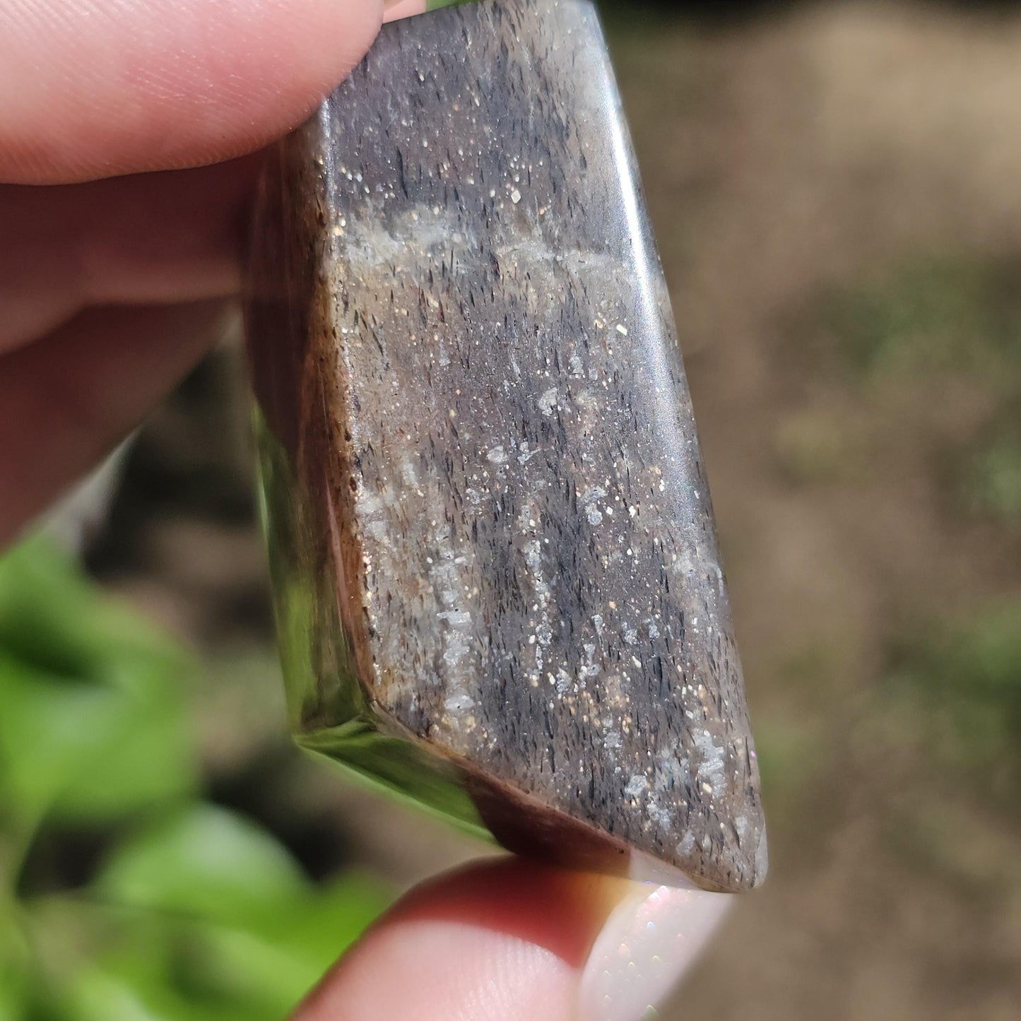 Rainbow Lattice Sunstone Freeform Polished Stone from Tanzania