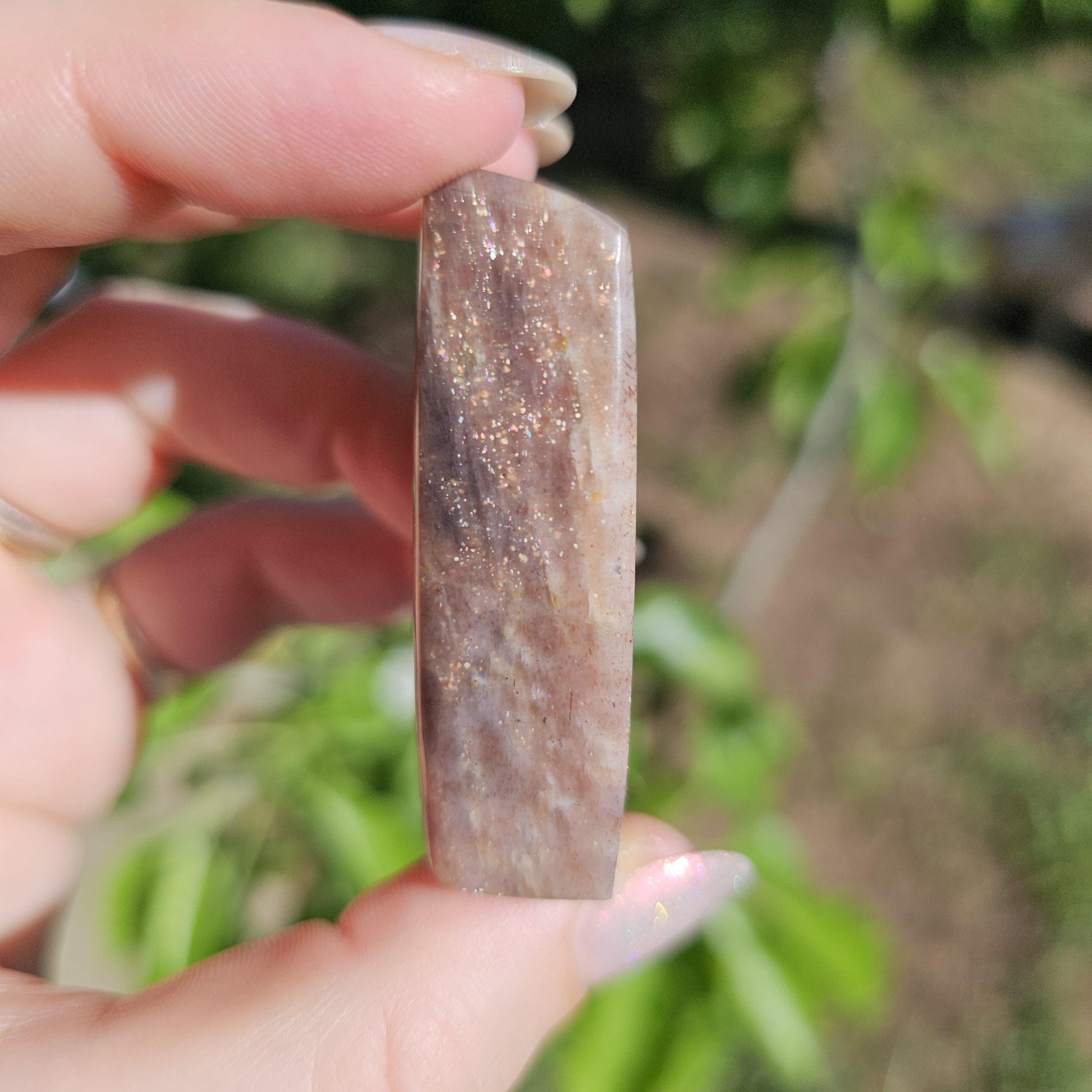 Rainbow Lattice Sunstone Freeform Polished Stone from Tanzania