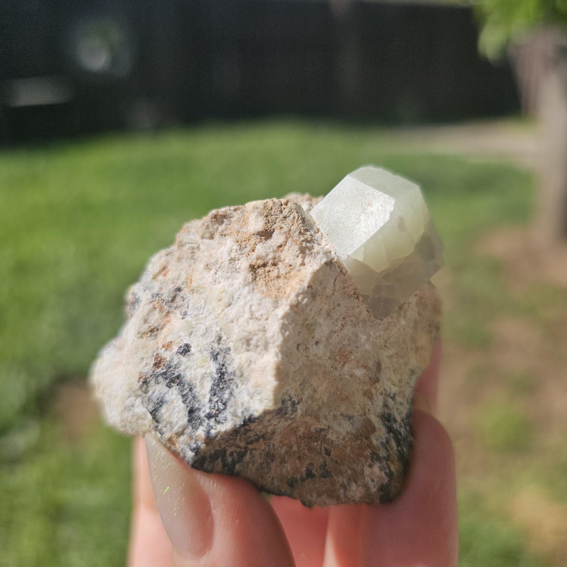 Rare Mint Green Grossular Garnet Crystal on Matrix - Wah Wah Mtns, Utah