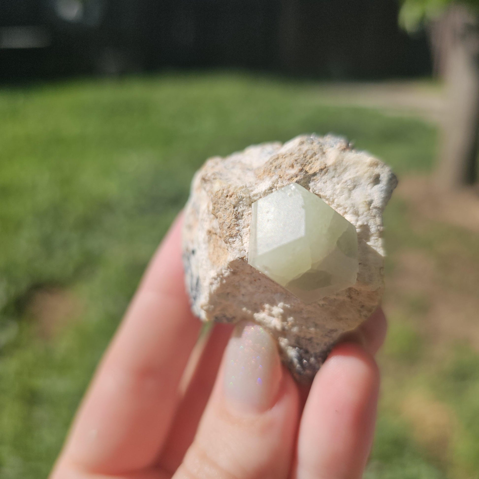 Rare Mint Green Grossular Garnet Crystal on Matrix - Wah Wah Mtns, Utah