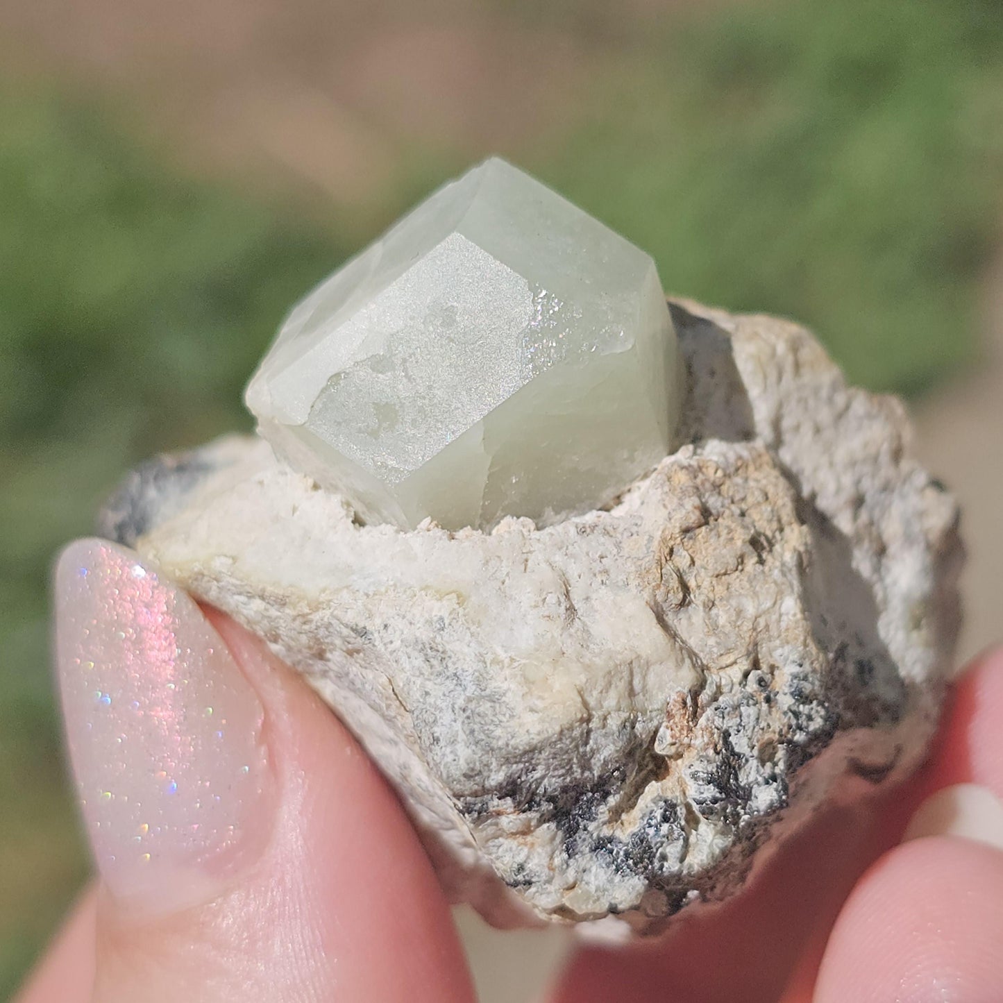 Rare Mint Green Grossular Garnet Crystal on Matrix - Wah Wah Mtns, Utah