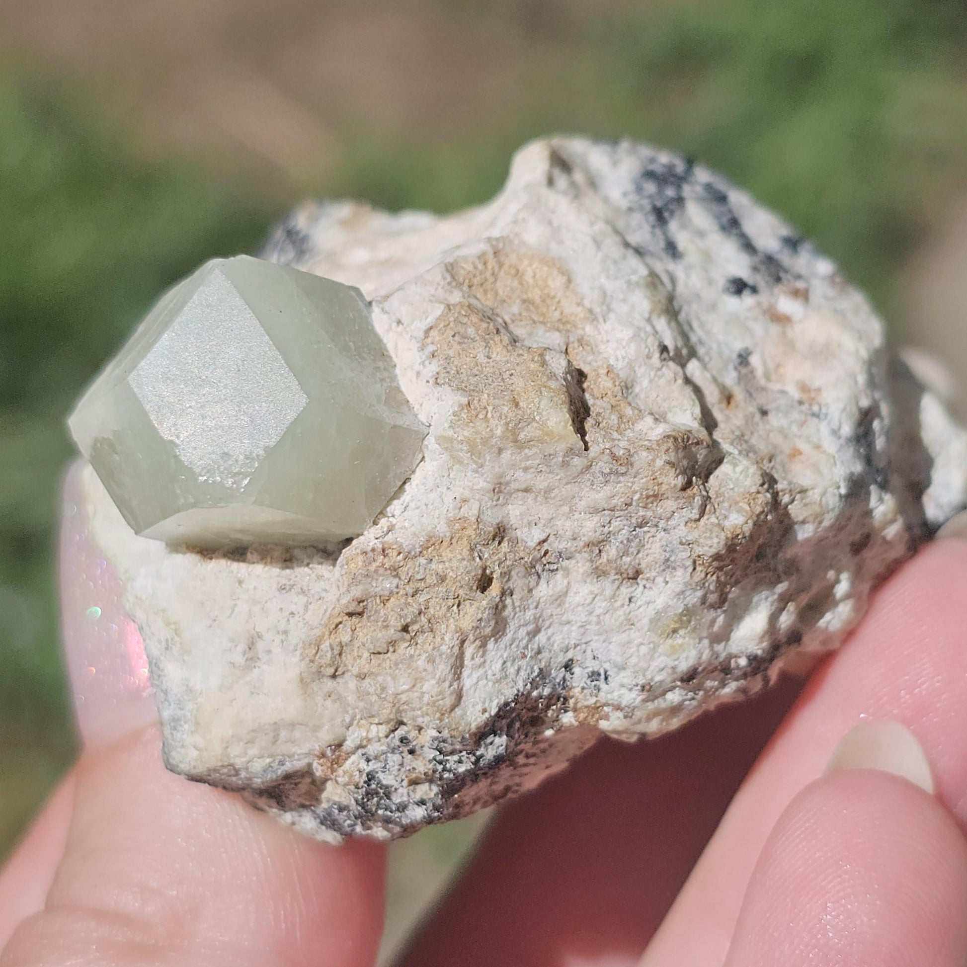 Rare Mint Green Grossular Garnet Crystal on Matrix - Wah Wah Mtns, Utah