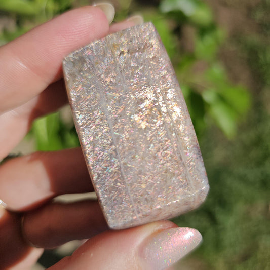 Rainbow Lattice Sunstone Freeform Polished Stone from Tanzania