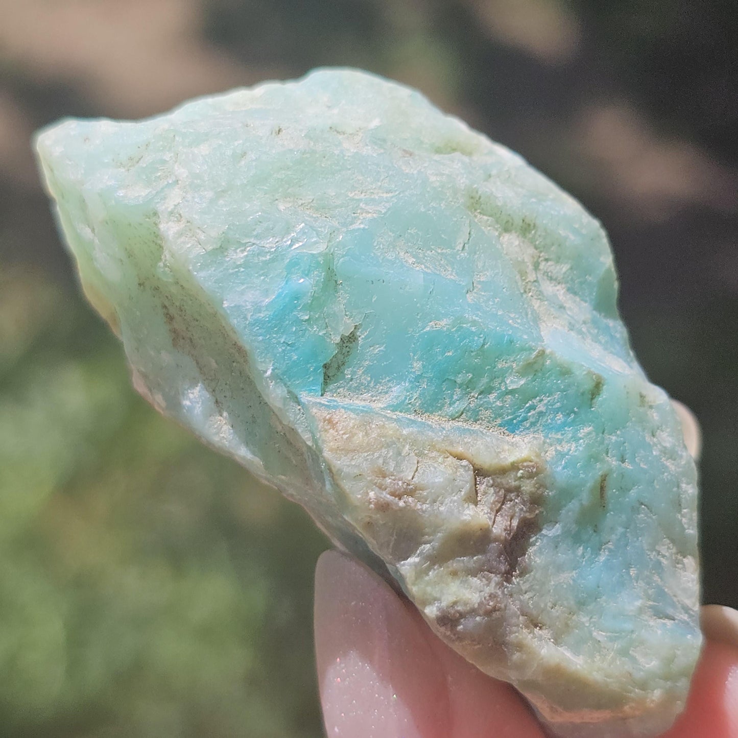 Raw Blue Opal from Peru, Rare Chunk of Translucent High Grade Lapidary Rough for Cutting, Polishing, Collection etc