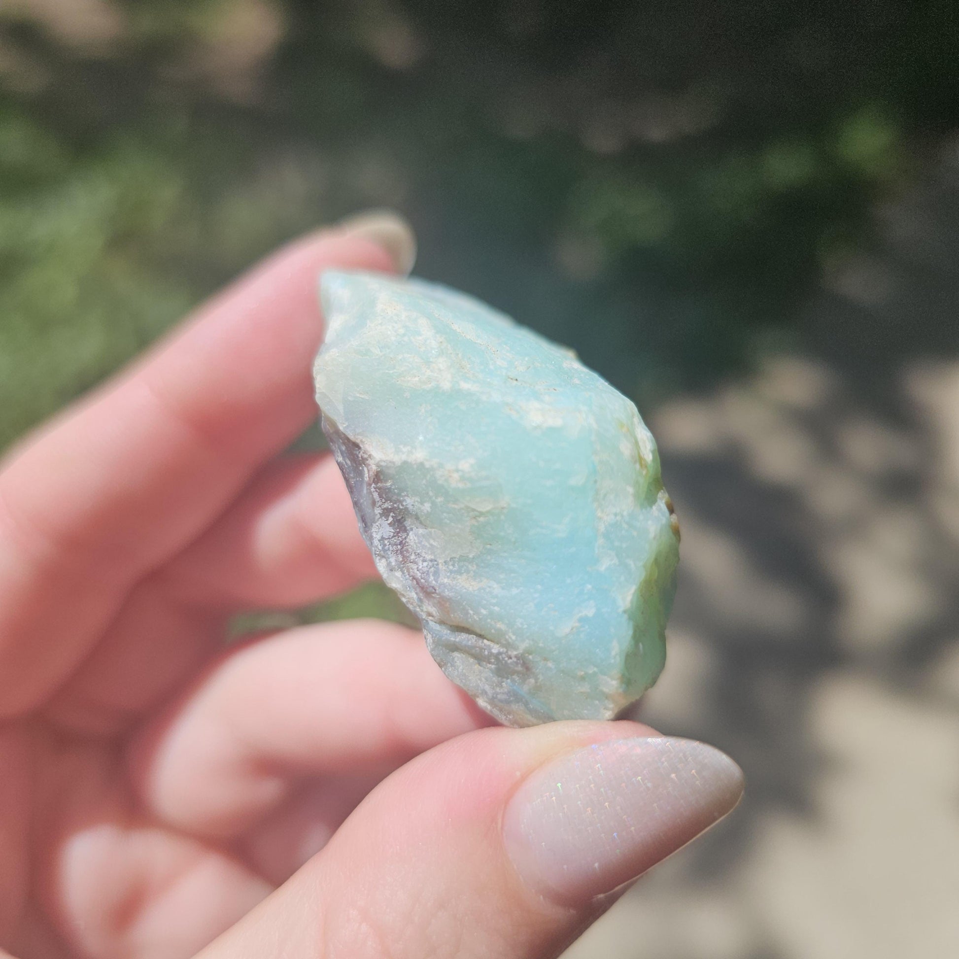 Raw Blue Opal from Peru, Rare Chunk of Translucent High Grade Lapidary Rough <100