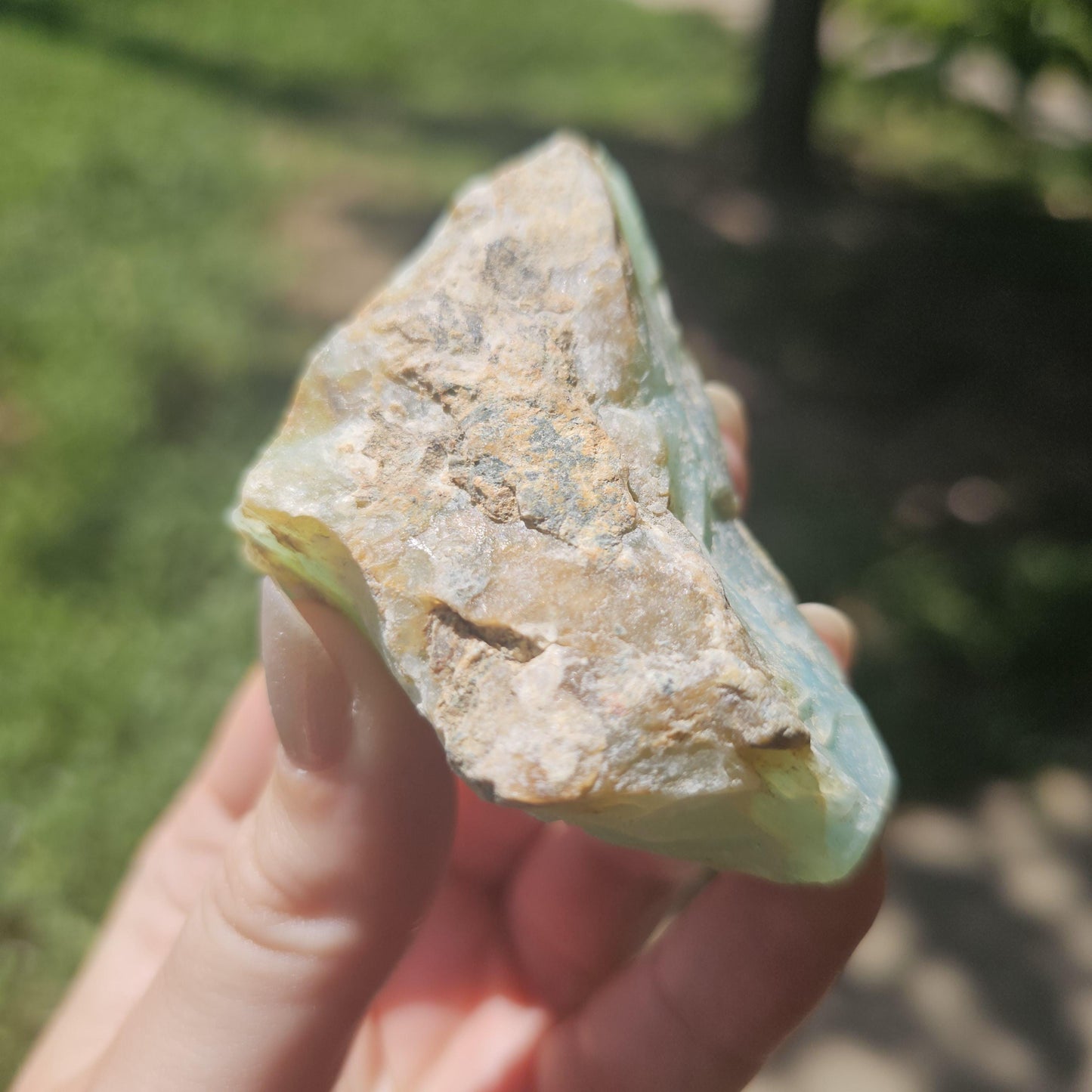 Raw Blue Opal from Peru, Rare Chunk of Translucent High Grade Lapidary Rough <100