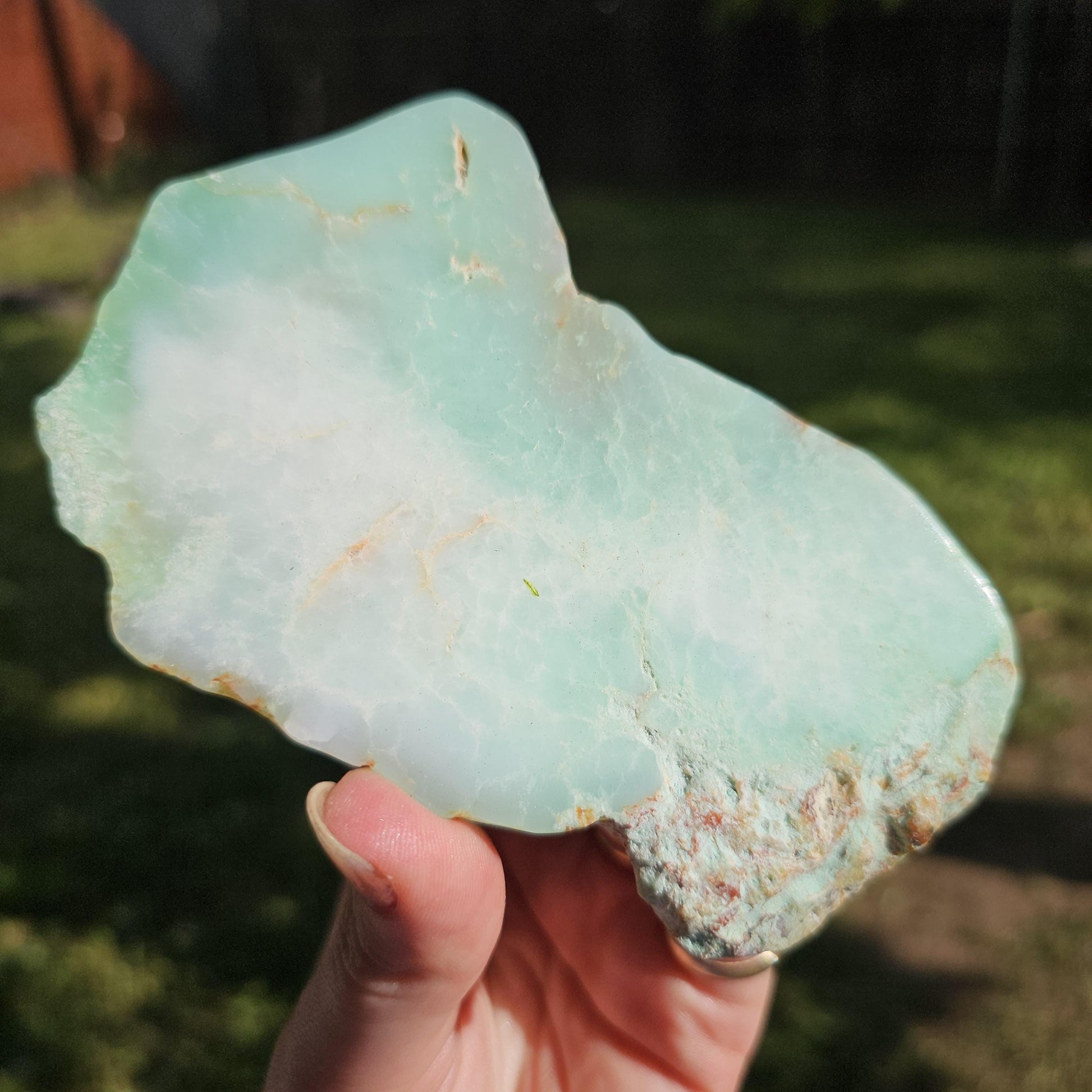 New Find Light Teal Crysoprase, Rare Chalcedony from Tanzania