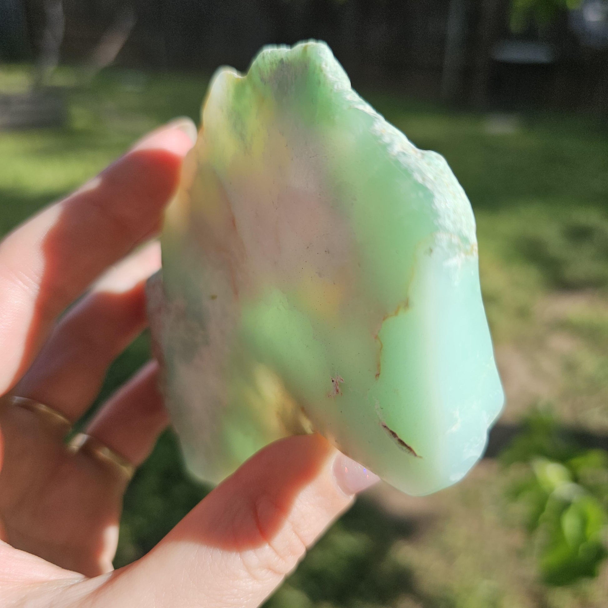 New Find Light Teal Crysoprase, Rare Chalcedony from Tanzania