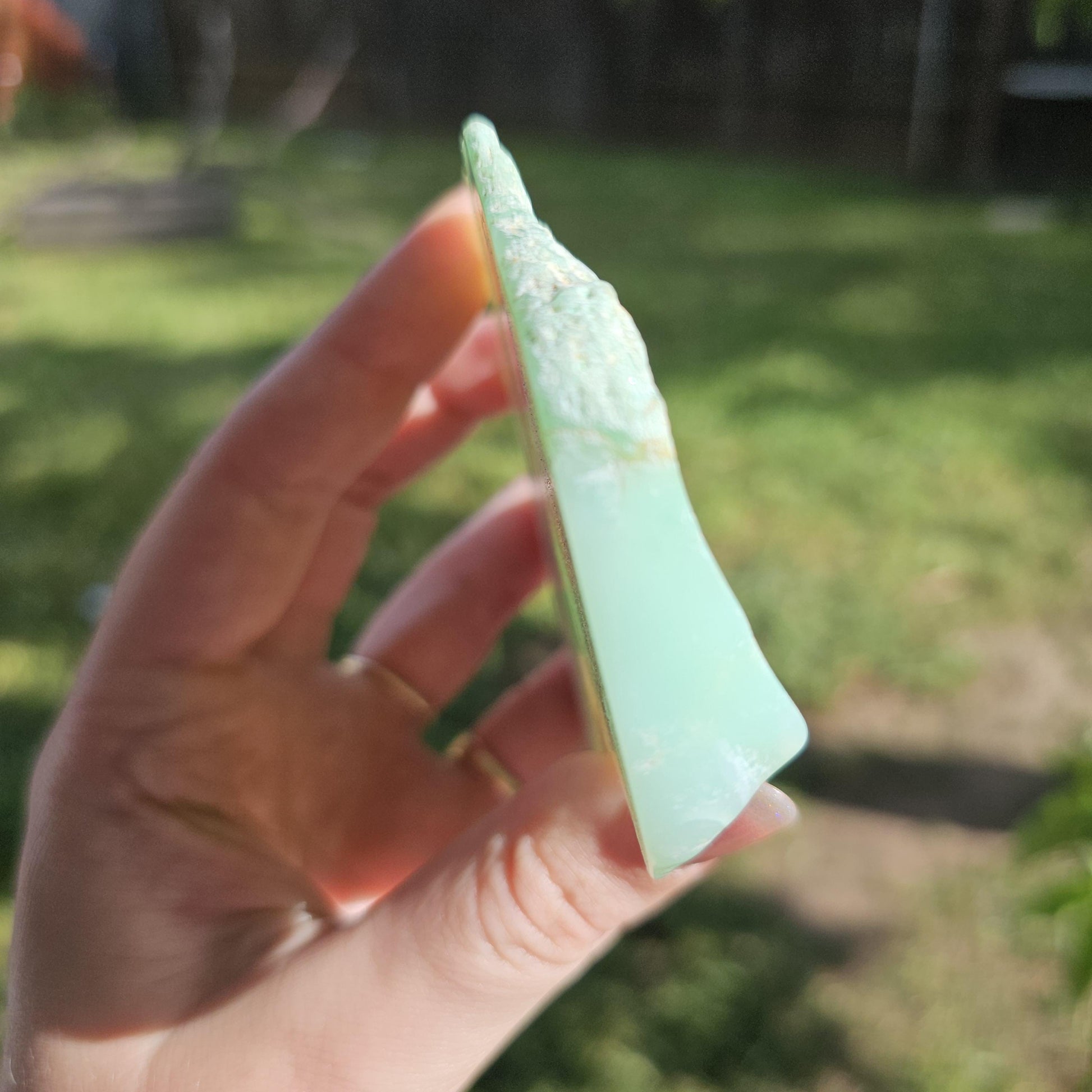 New Find Light Teal Crysoprase, Rare Chalcedony from Tanzania