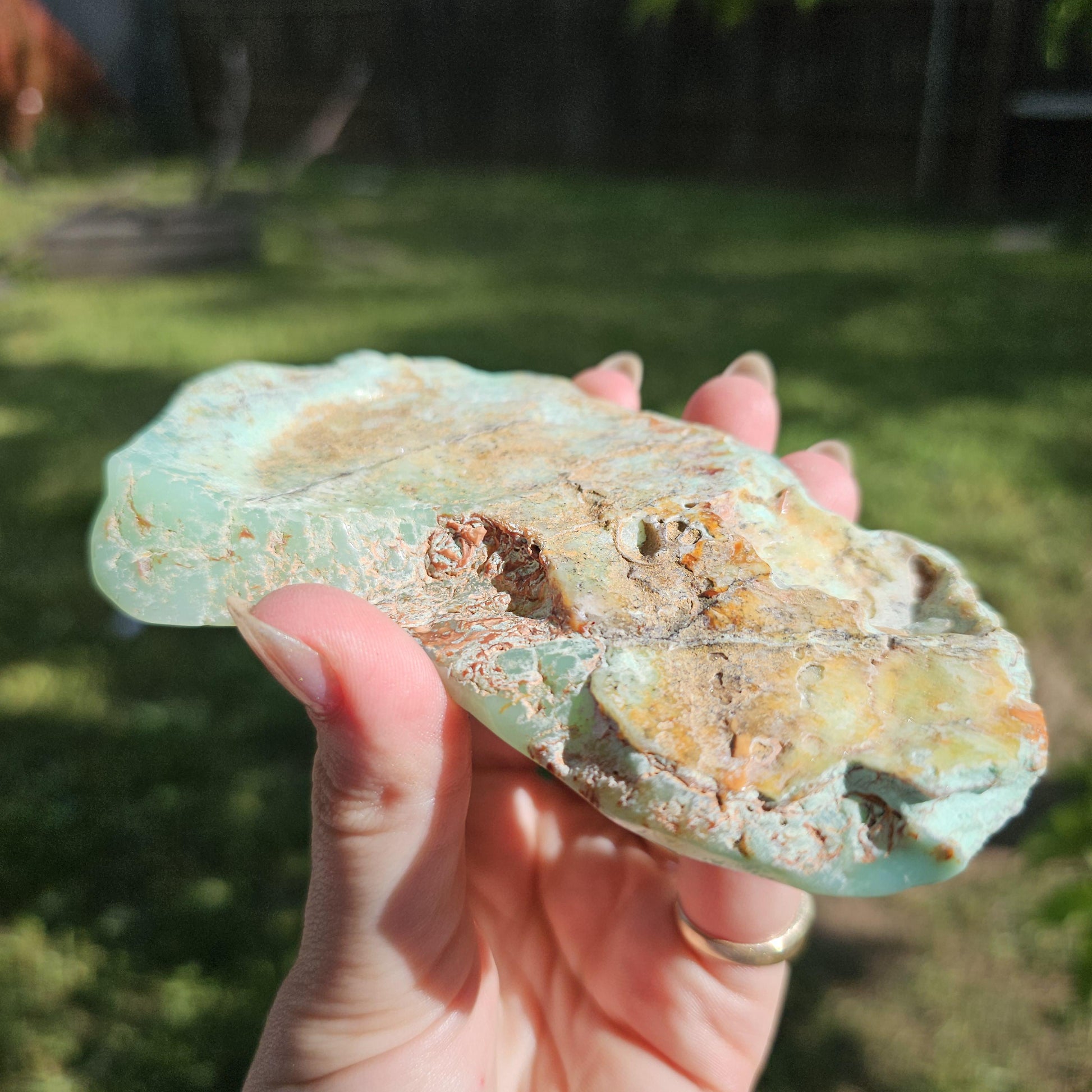 New Find Light Teal Crysoprase, Rare Chalcedony from Tanzania