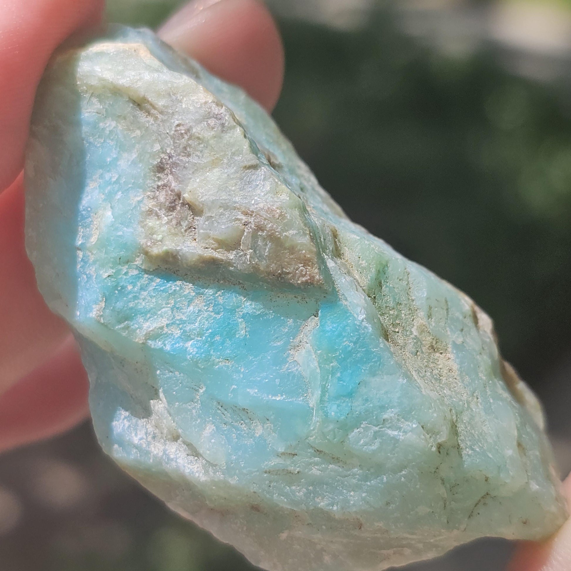 Raw Blue Opal from Peru, Rare Chunk of Translucent High Grade Lapidary Rough for Cutting, Polishing, Collection etc