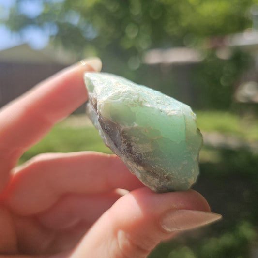 Raw Blue Opal from Peru, Rare Chunk of Translucent High Grade Lapidary Rough <100