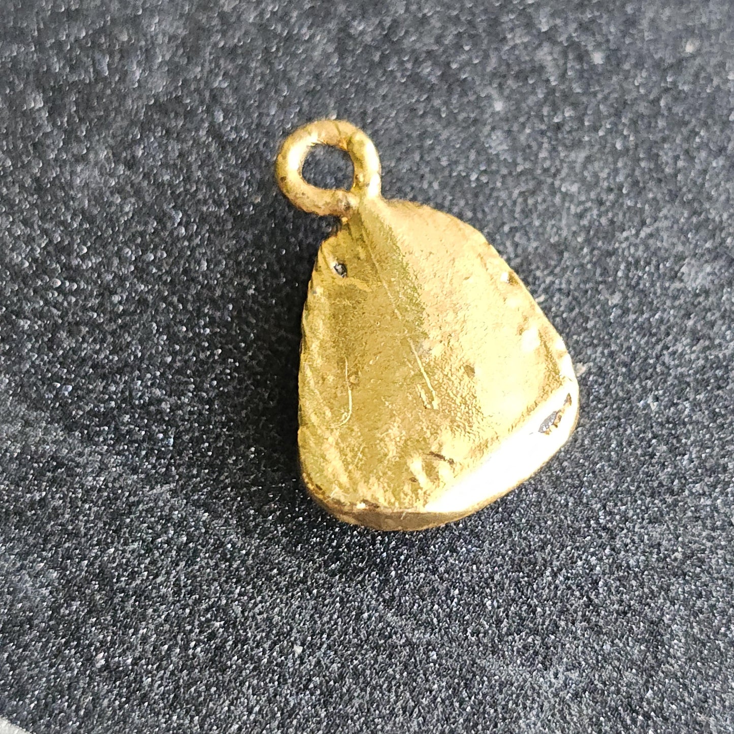 Fire Agate from Mexico in 22kt Electroplated Gold Pendant Charm