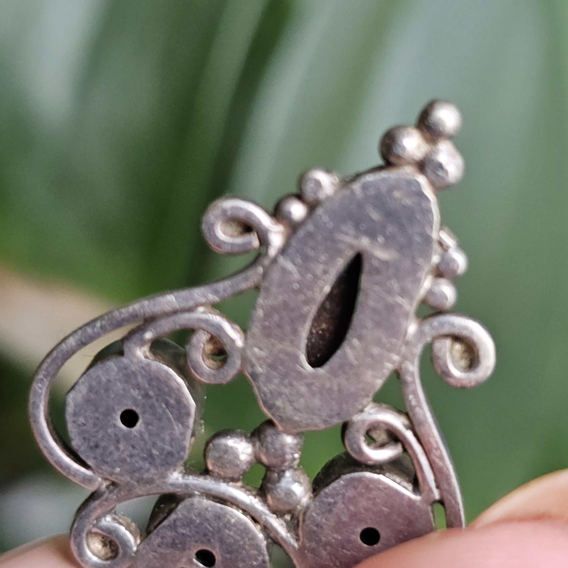 Vintage Sterling Silver and Natural Opal Pendant