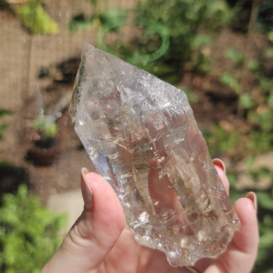 Clear Himalayan Quartz Point with Chlorite ~ New Find High Quality Large Single Point
