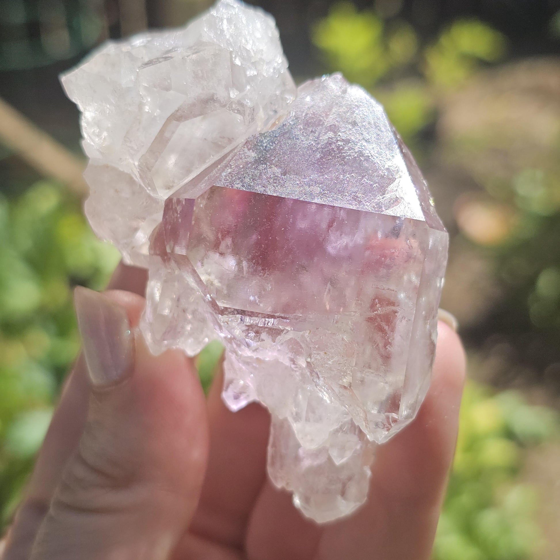 USA Amethyst Crystal: Elestial Quartz, Terminated and Etched