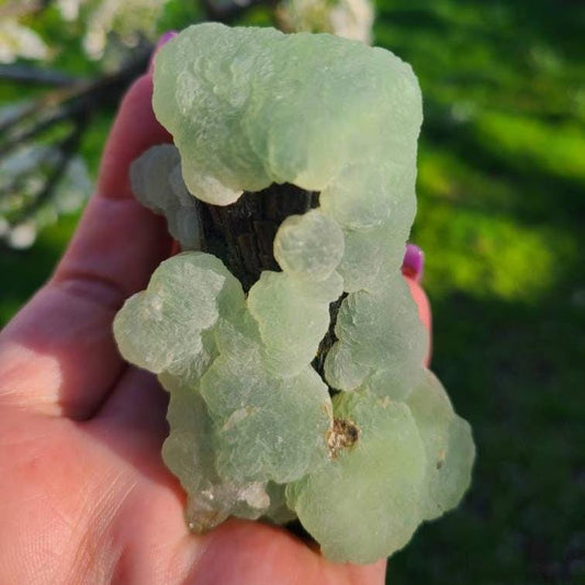 Prehnite over Epidote Raw Rare Epimorph Cabinet Crystal, Museum Grade