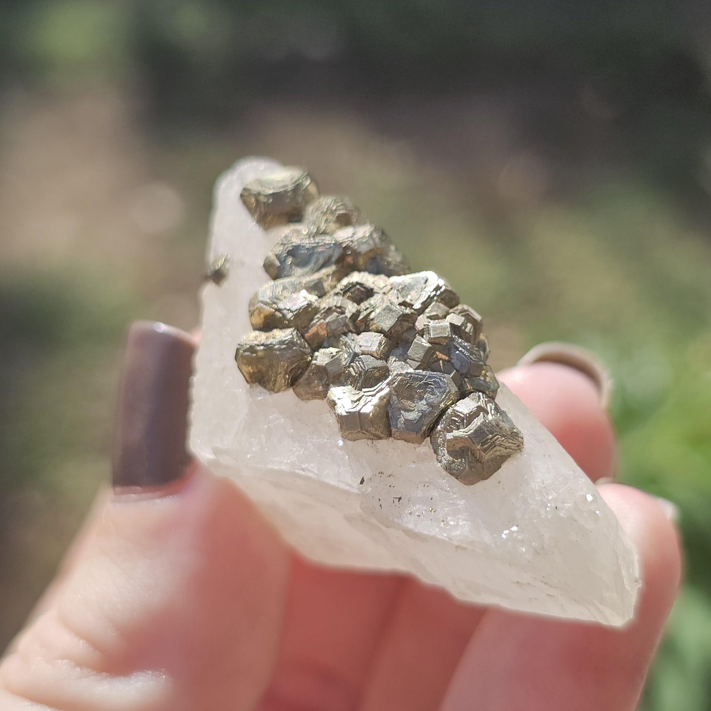 Calcite with Pyrite Crystals from Mexico, Single Terminated Sugary White Calcite with Clusters of Pyrite