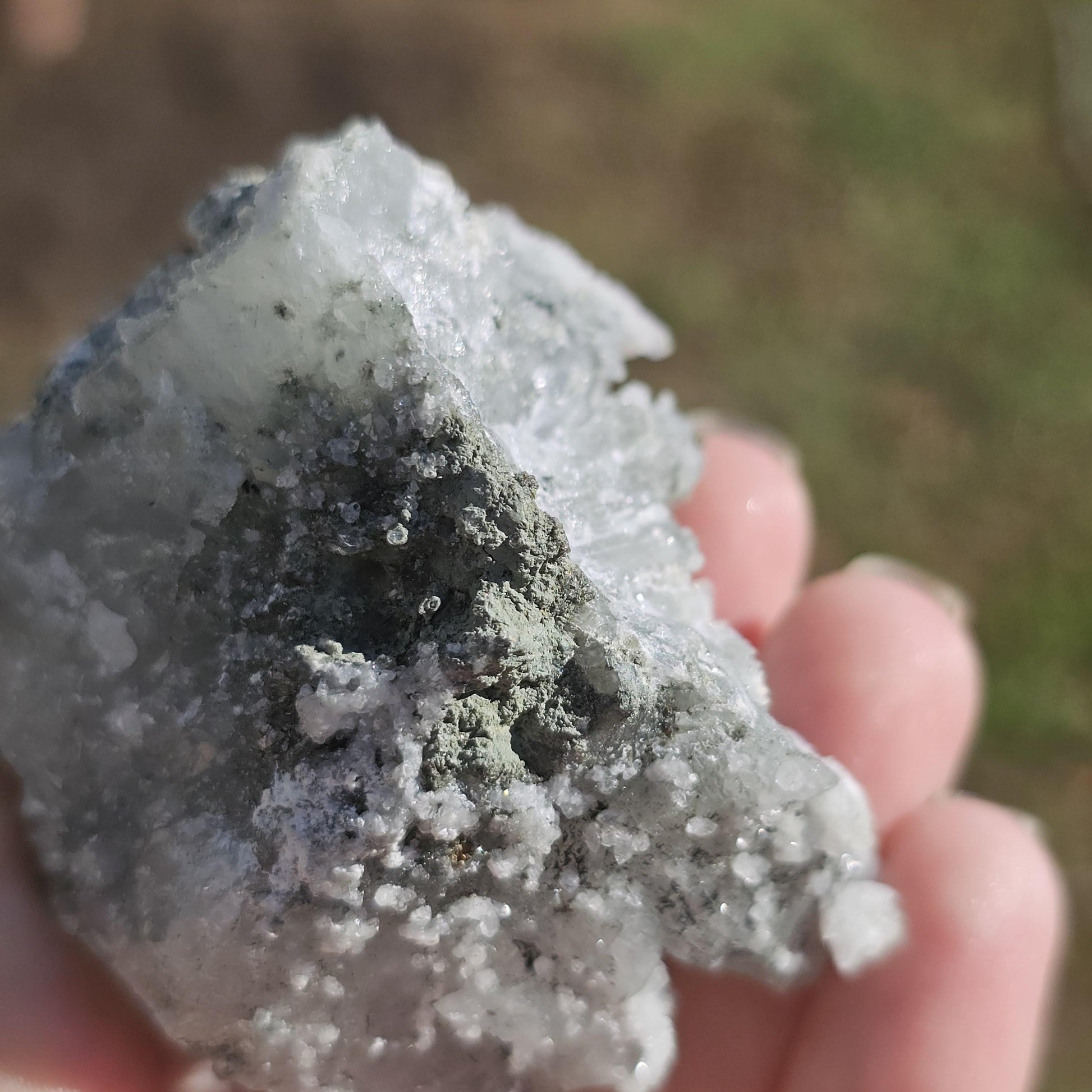 Raw Hematite Quartz with Pyrite and Calcite Druzy - Collector Crystal