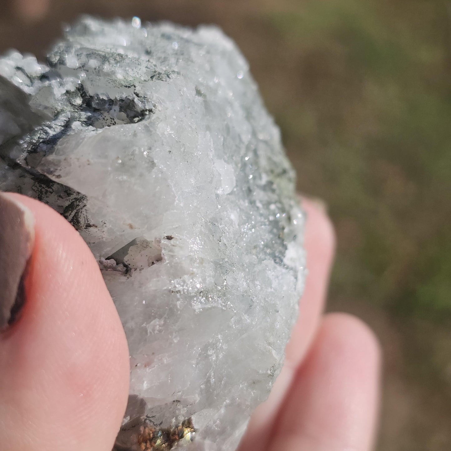 Raw Hematite Quartz with Pyrite and Calcite Druzy - Collector Crystal